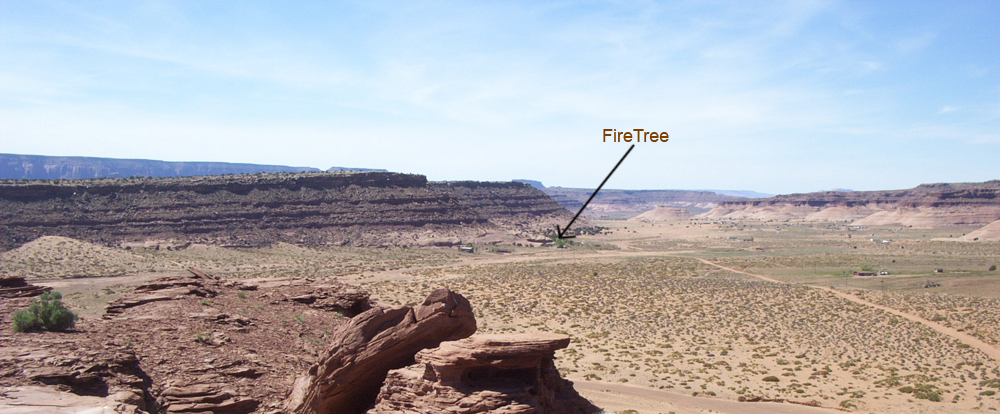 FireTree Inn from Hat Rock In Monument Valley